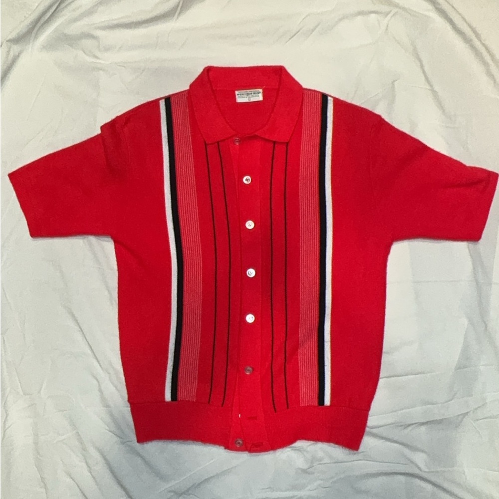 Red Striped fine knitt vintage